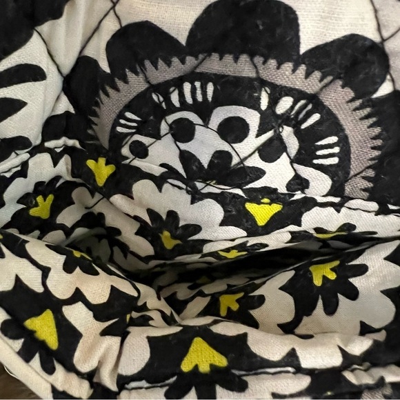 Vera Bradley Black & White with Yellow accents Little Hipster Crossbody Bag - Picture 7 of 14